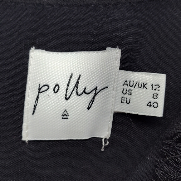 Princess Polly Mini Dress Women Size 8 Black Fringes Sleeveless Slim Fit - Picture 7 of 8